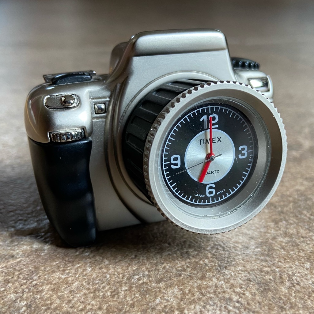 掛け時計 VINTAGE CAMERA Timex | Accents | Working Timex Collectible Miniclock Black And